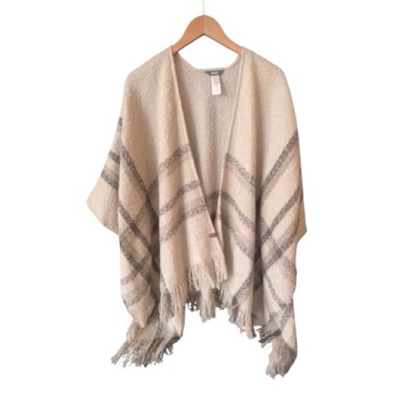 Roots Sweaters - Roots Blanket Wrap Poncho Shawl Cozy Cabin Core Neutral Women’s One Size